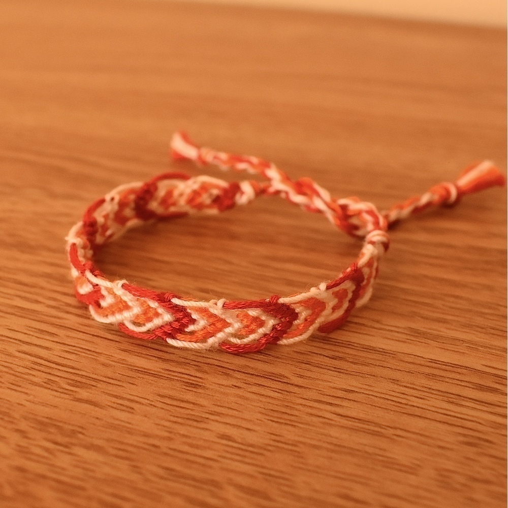 Red and Orange Clouds Woven Bracelet